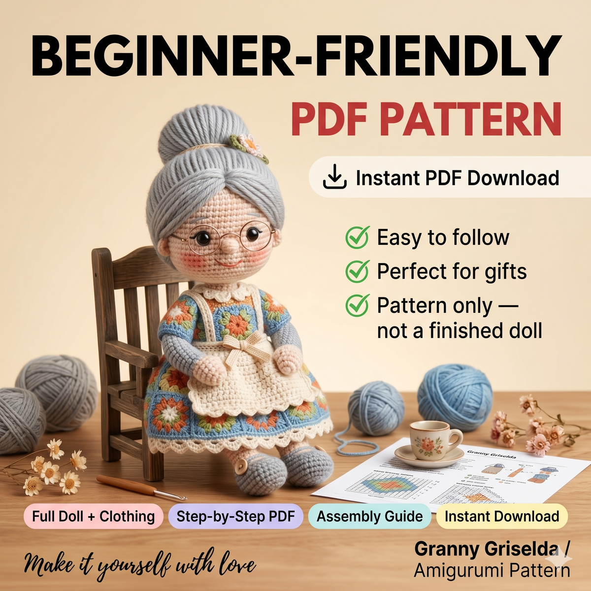 Granny Amigurumi Crochet Pattern