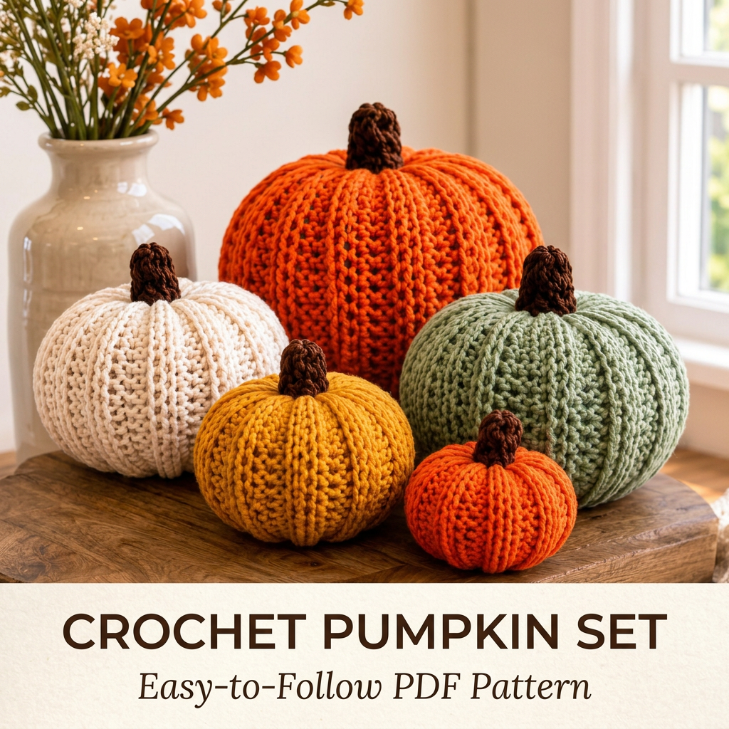 Crochet Pumpkin Pattern 5 Sizes