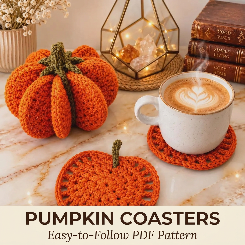 Pumpkin Coaster Set Crochet Pattern