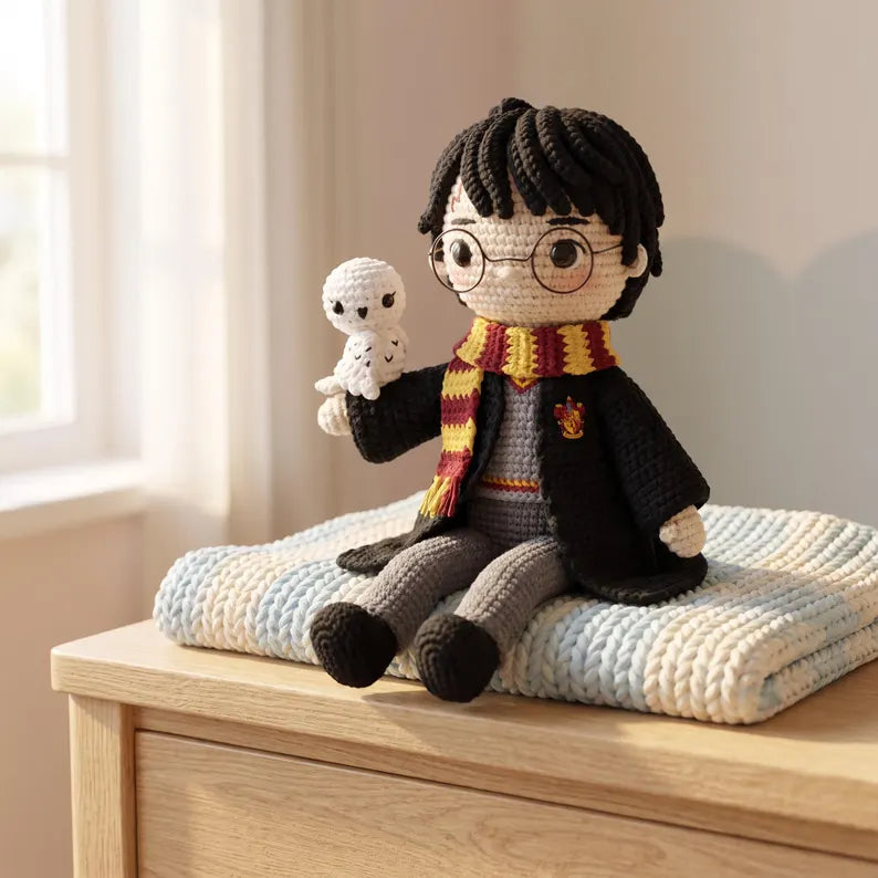 Wizard Doll Set Crochet Pattern — 3 Dolls & Animals