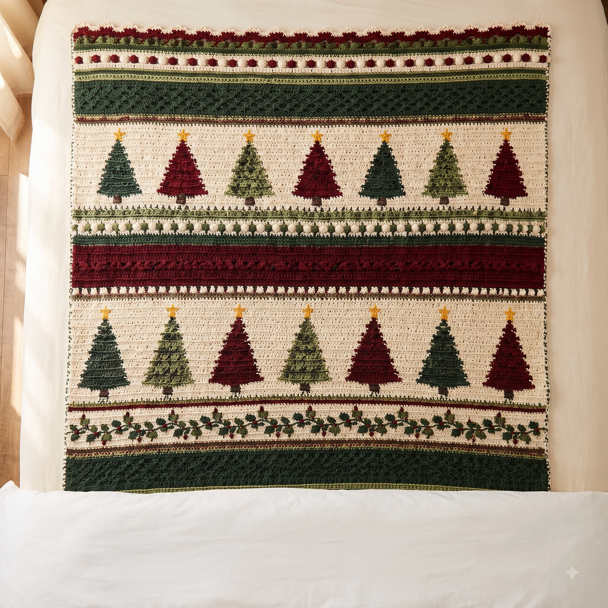 Christmas Tree Blanket Crochet Pattern — example project 8