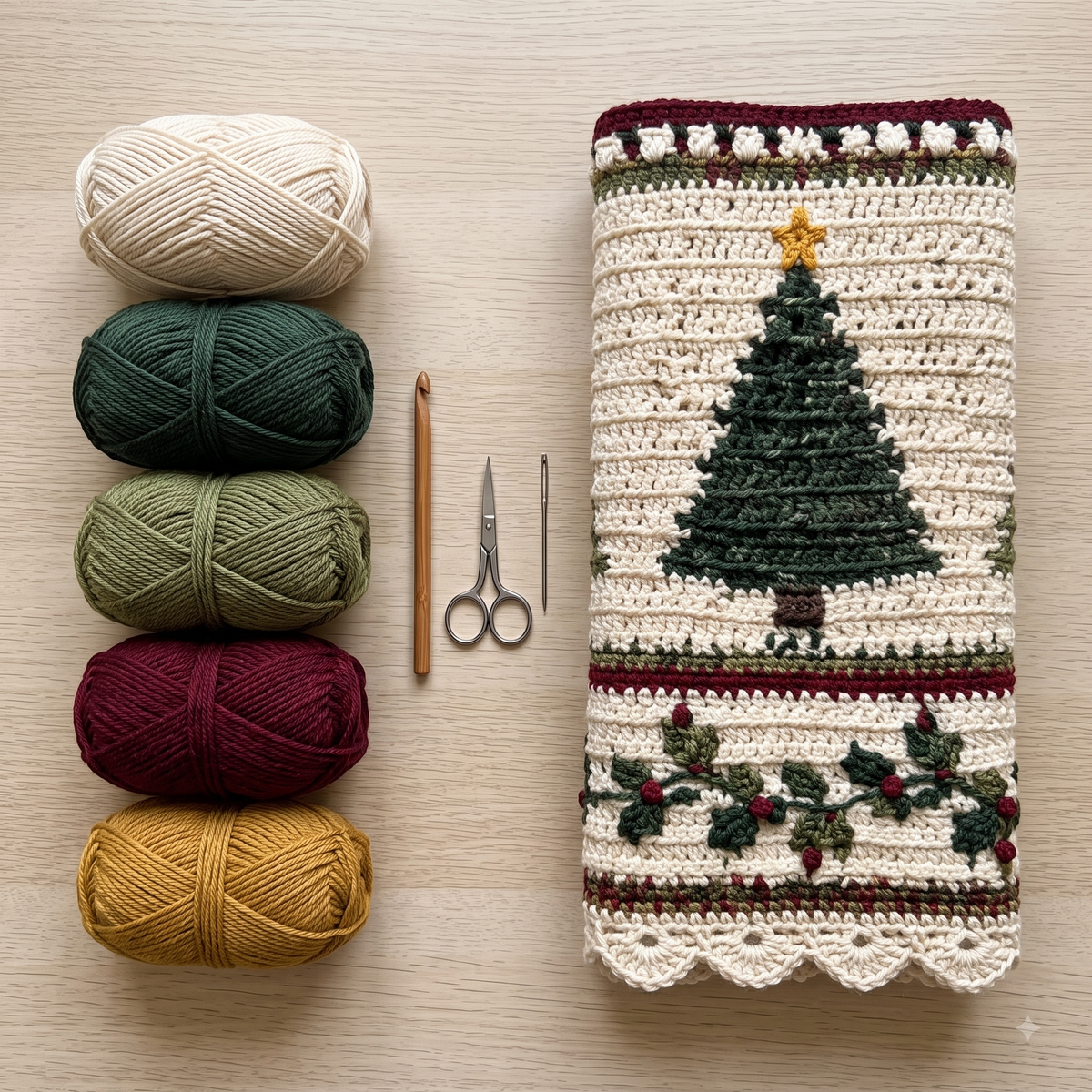 Christmas Tree Blanket Crochet Pattern — example project 4