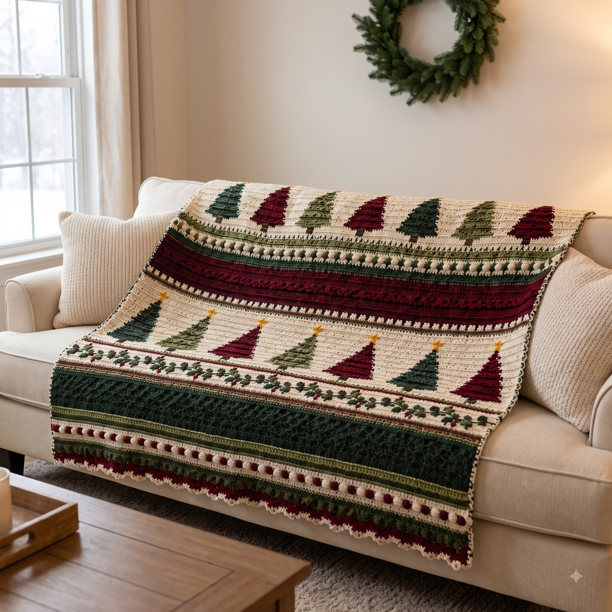Christmas Tree Blanket Crochet Pattern — example project 5