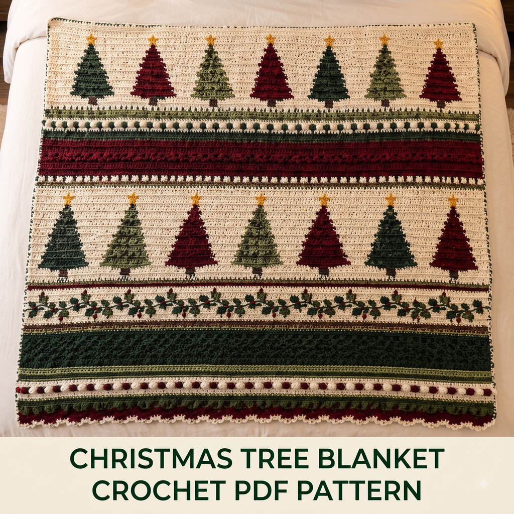 Christmas Tree Blanket Crochet Pattern — example project 1
