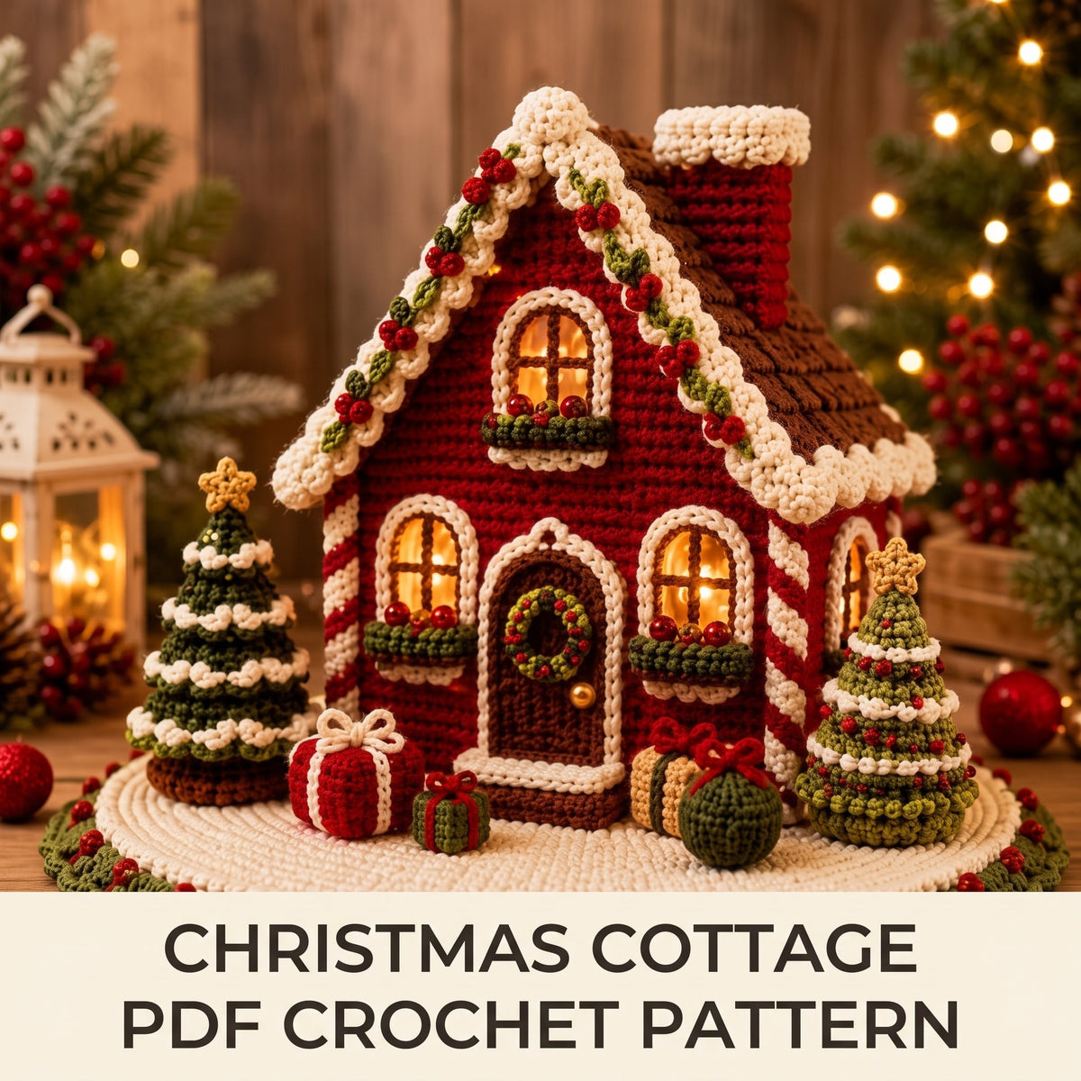 Lighted Christmas Cottage Crochet Pattern — example project 1