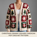 Christmas Granny Square Cardigan Crochet Pattern — example project 1