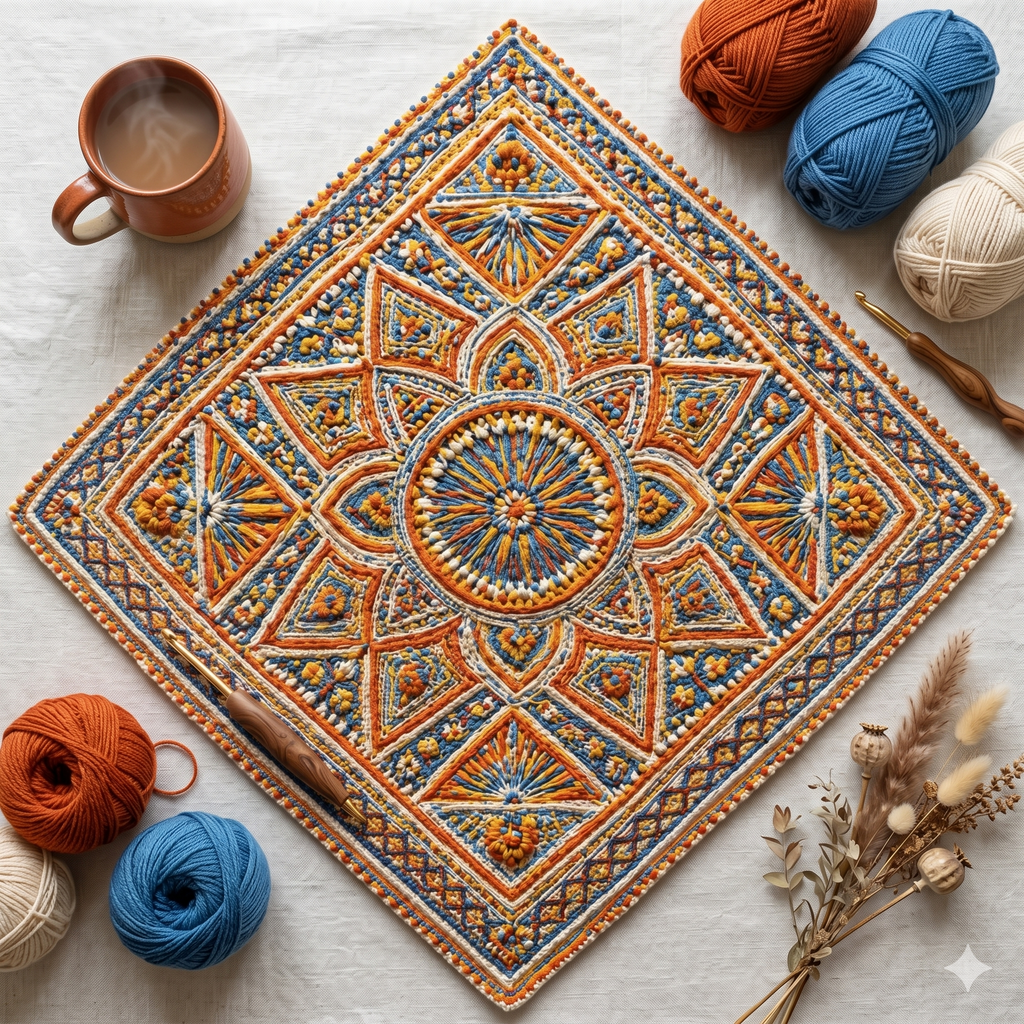 Boho Mandala Crochet Blanket Pattern