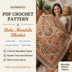 Boho Mandala Crochet Blanket Pattern