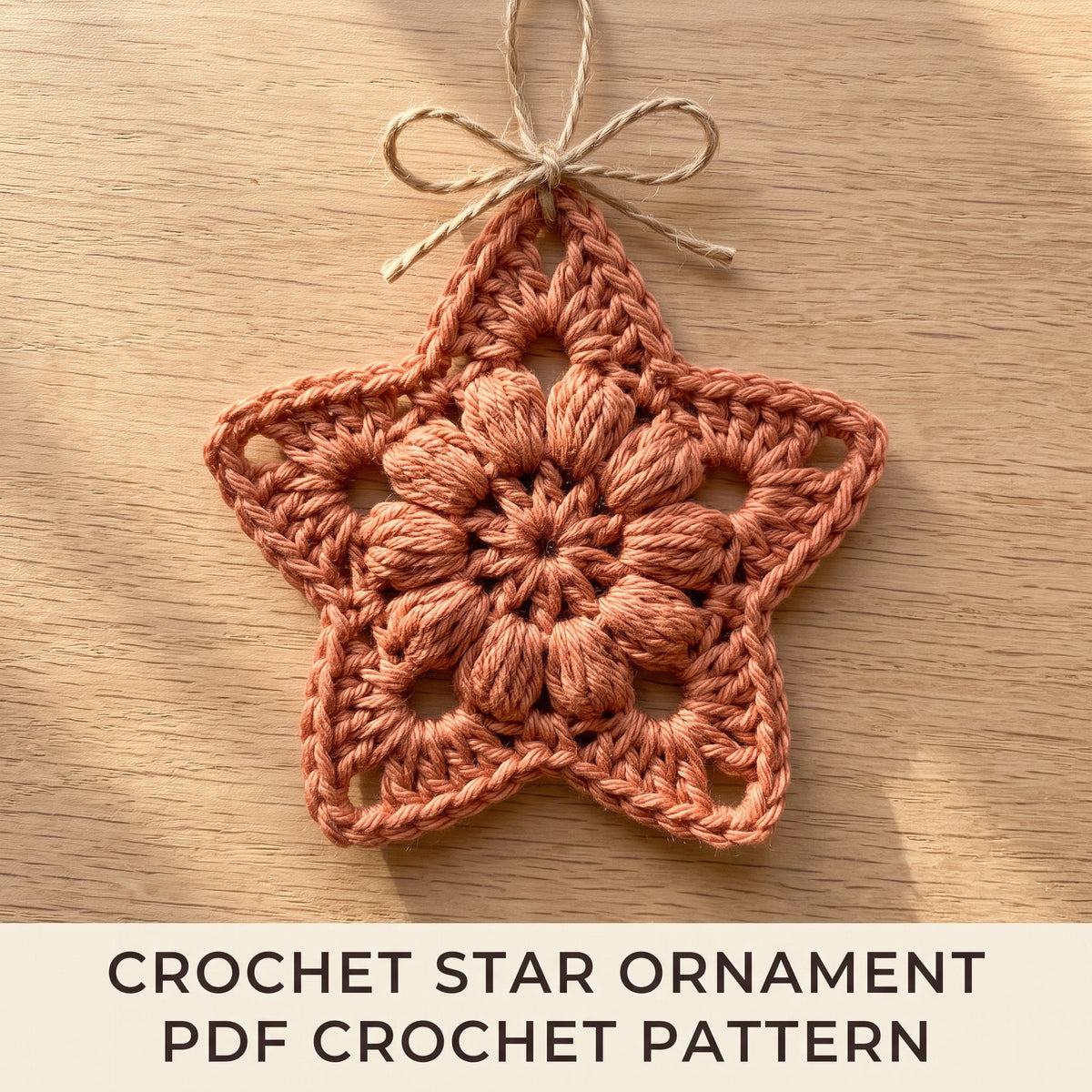 Puff Stitch Star Crochet Ornament Pattern — example project 1