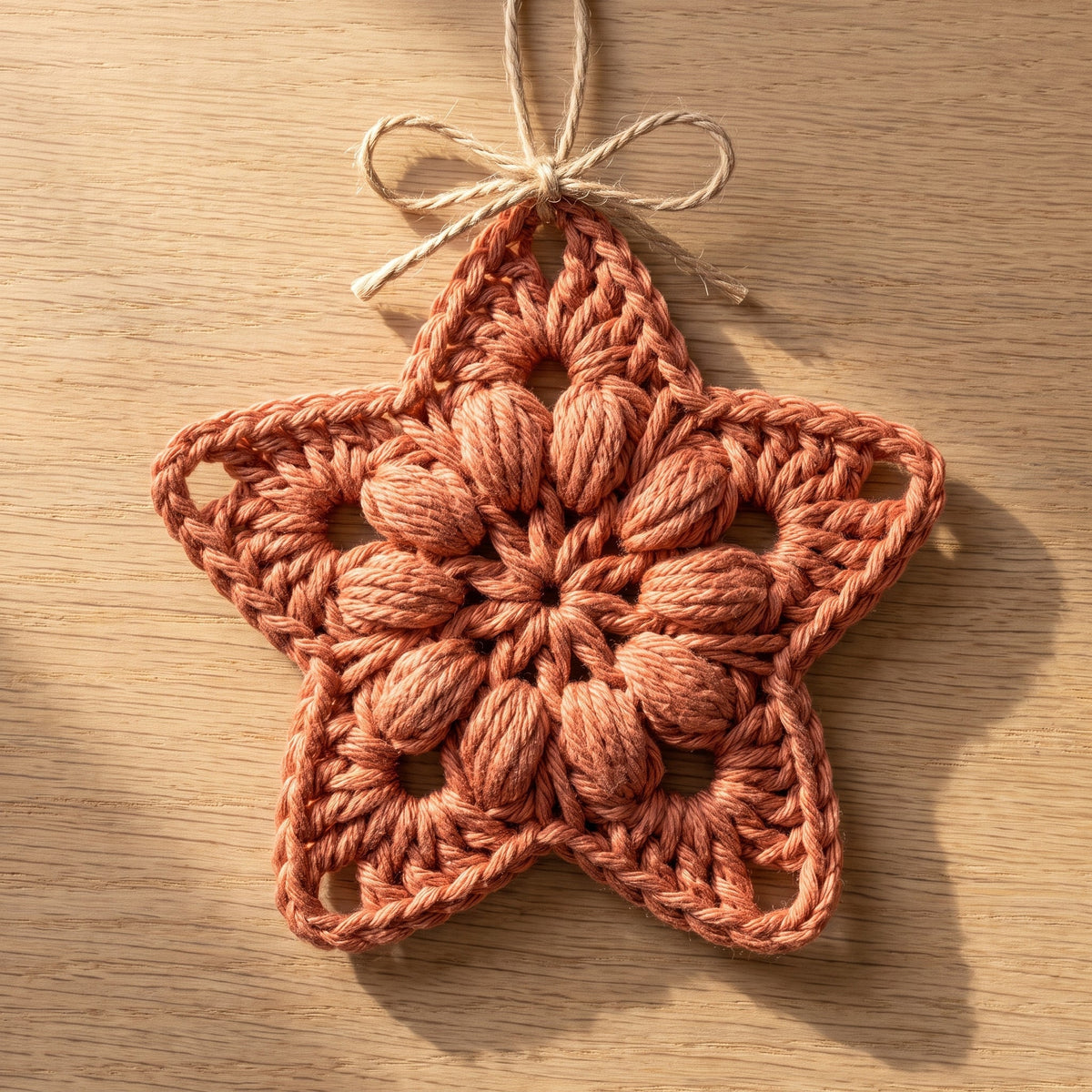 Puff Stitch Star Crochet Ornament Pattern — example project 2
