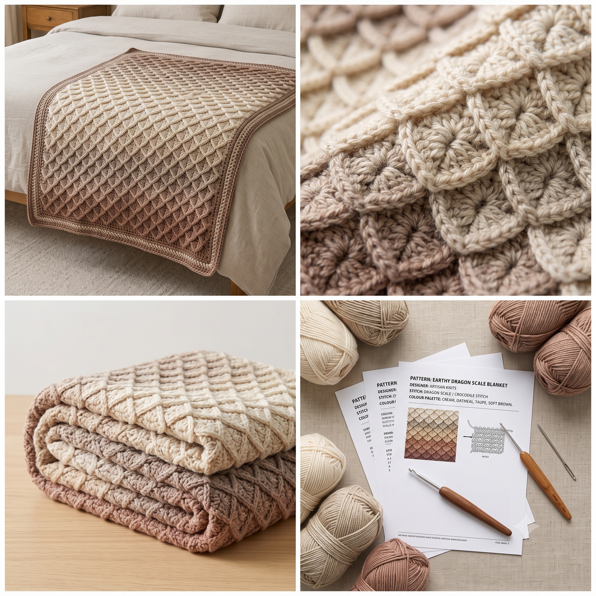 Dragon Scales Blanket Crochet Pattern