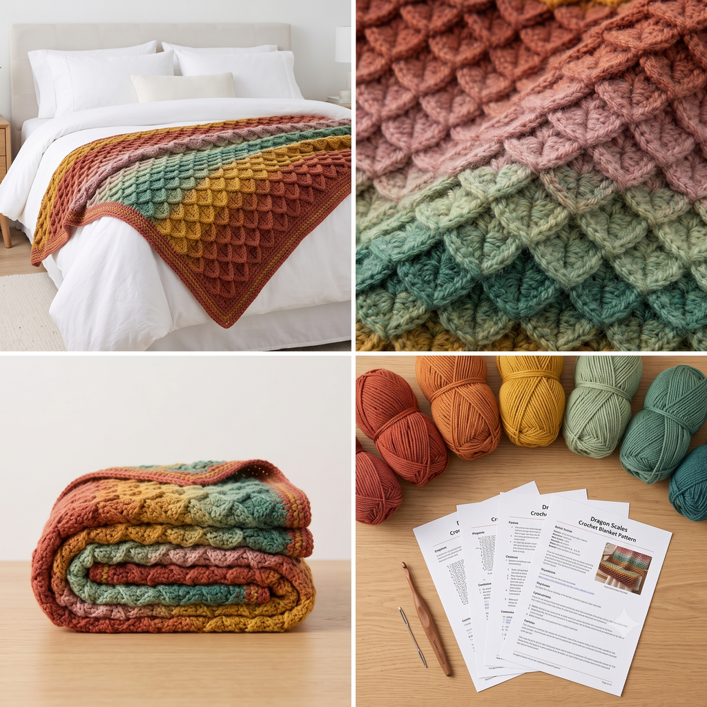 Dragon Scales Blanket Crochet Pattern