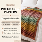 Dragon Scales Blanket Crochet Pattern