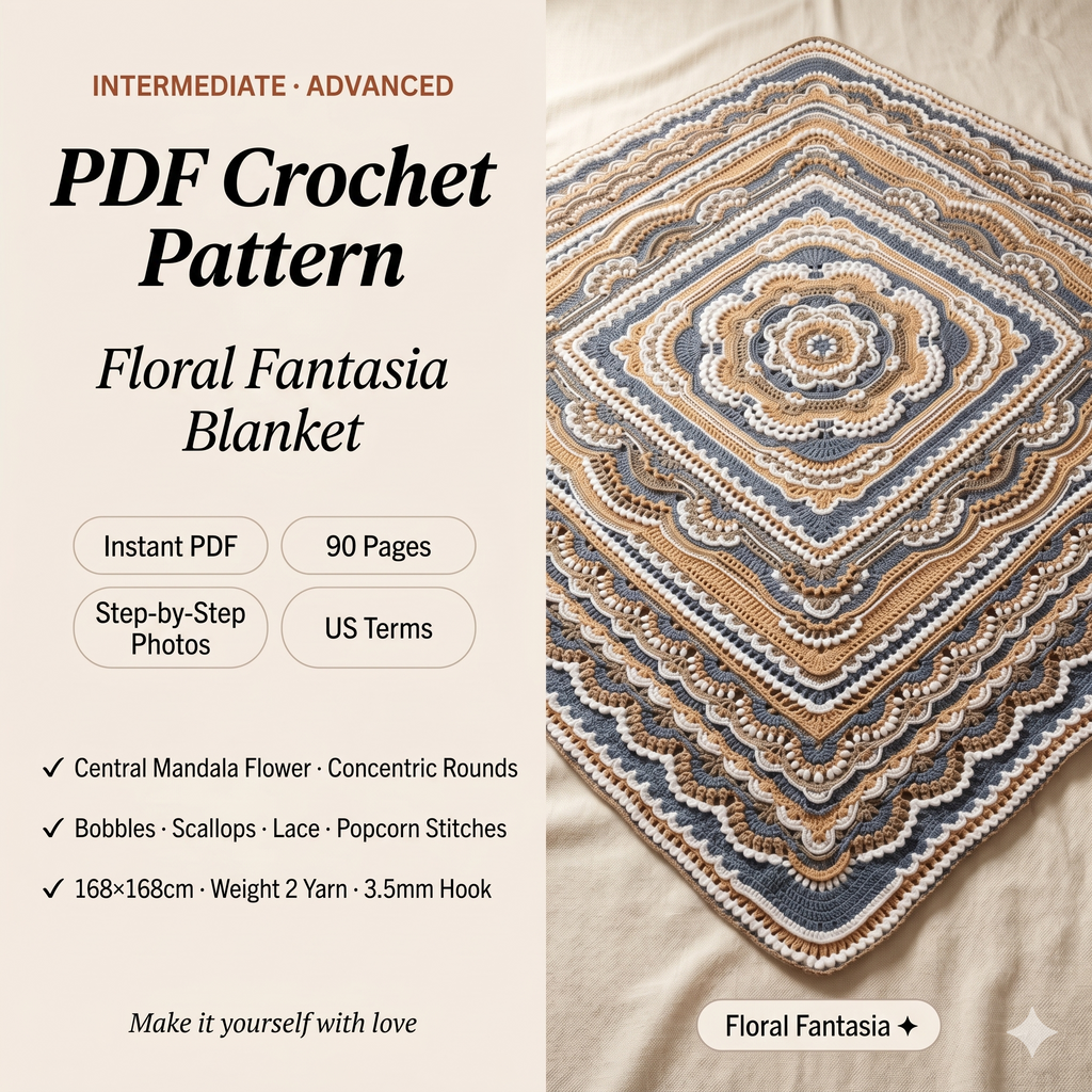 Floral Fantasia Blanket Crochet Pattern