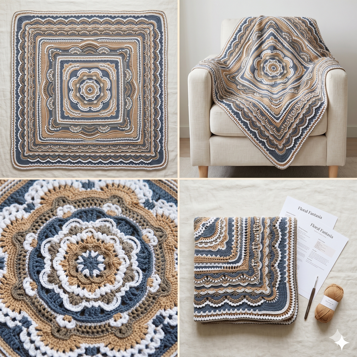 Floral Fantasia Blanket Crochet Pattern