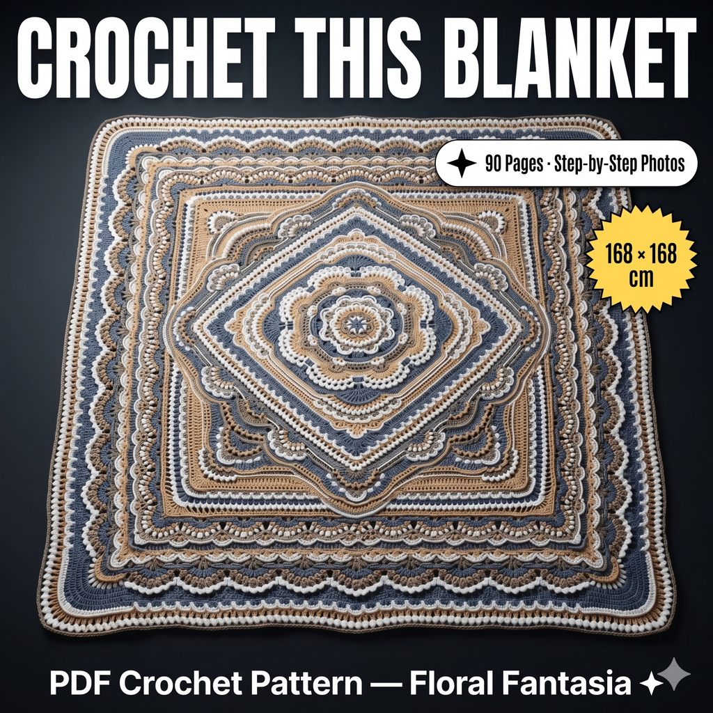 Floral Fantasia Blanket Crochet Pattern