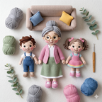 Grandma & Grandkids Amigurumi Pattern