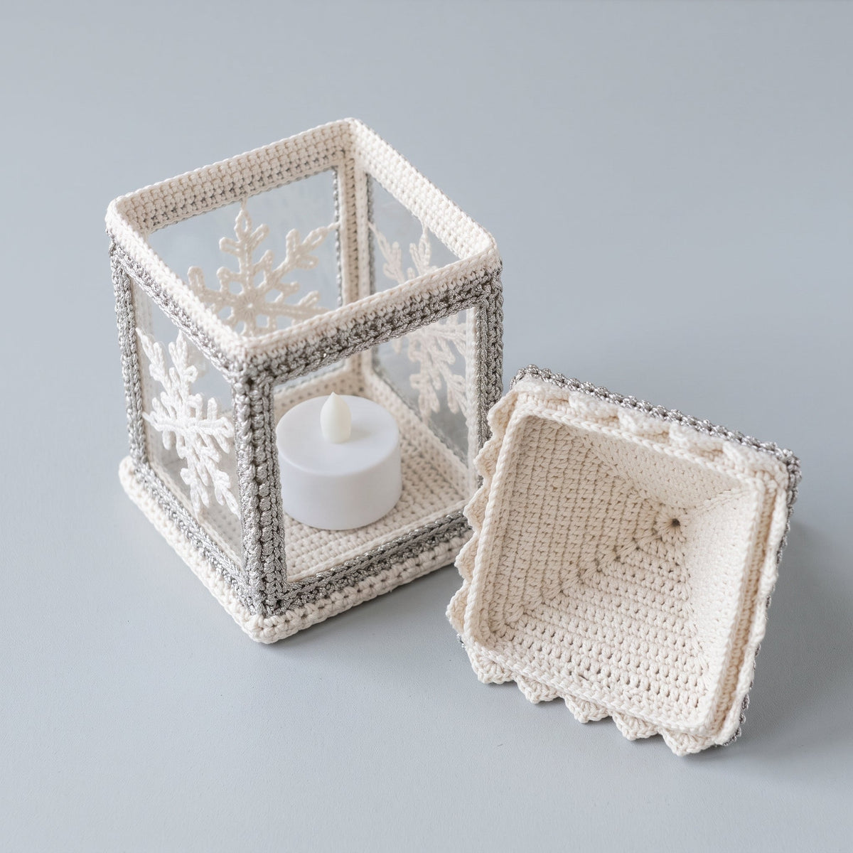 Snowflake Lace Crochet Lantern Pattern — example project 5