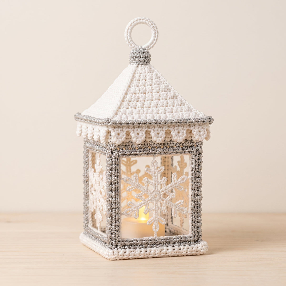Snowflake Lace Crochet Lantern Pattern — example project 3