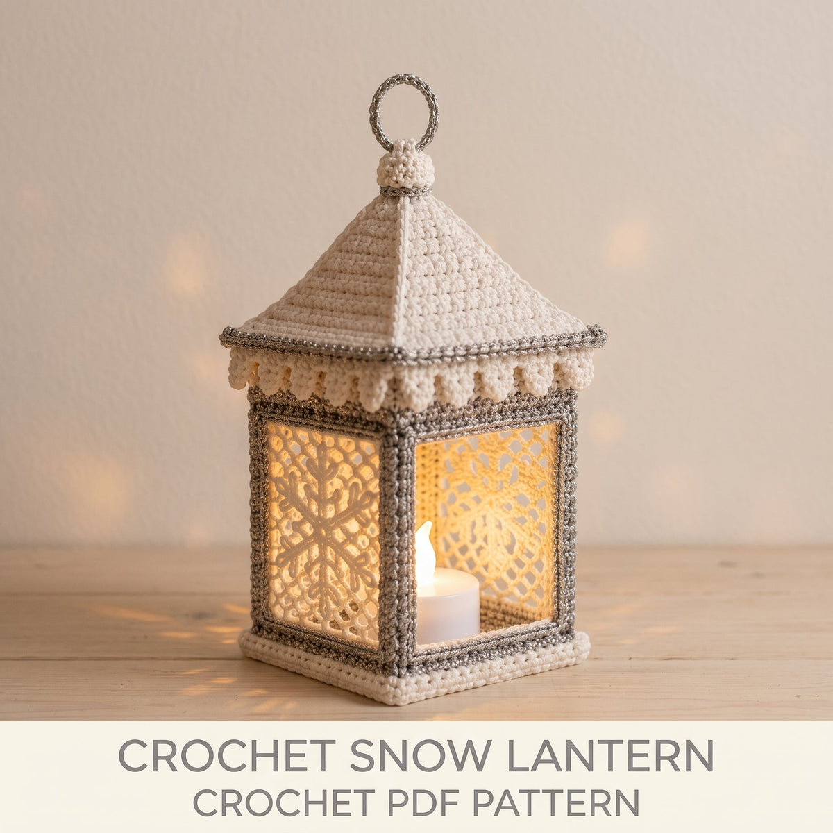 Snowflake Lace Crochet Lantern Pattern — example project 1