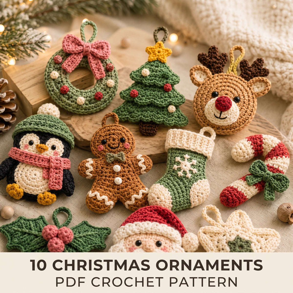 Christmas Ornament Crochet Pattern Set — example project 1