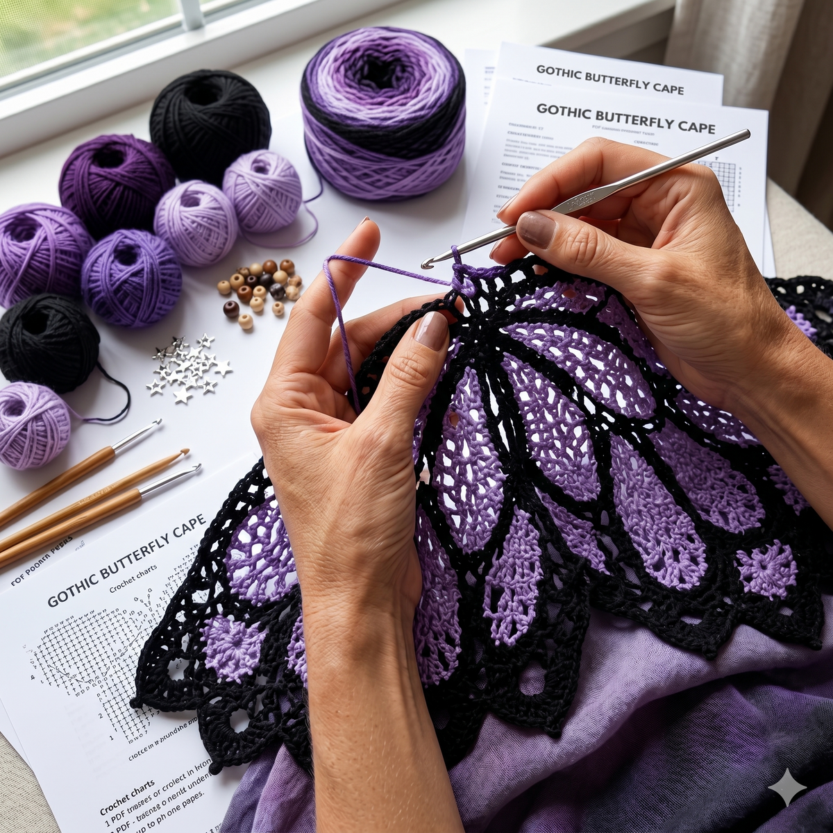 Monarch Butterfly Crochet Cardigan Pattern XS-5XL