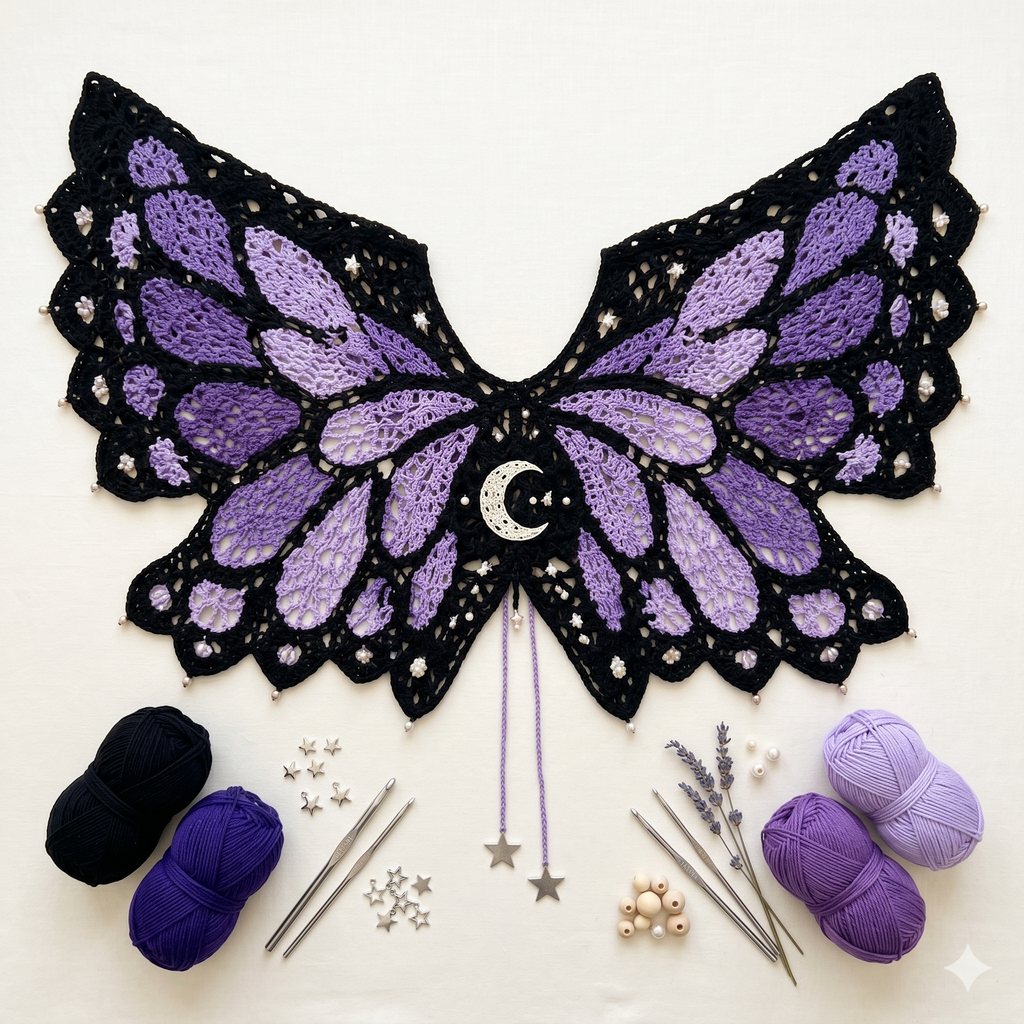 Monarch Butterfly Crochet Cardigan Pattern XS-5XL