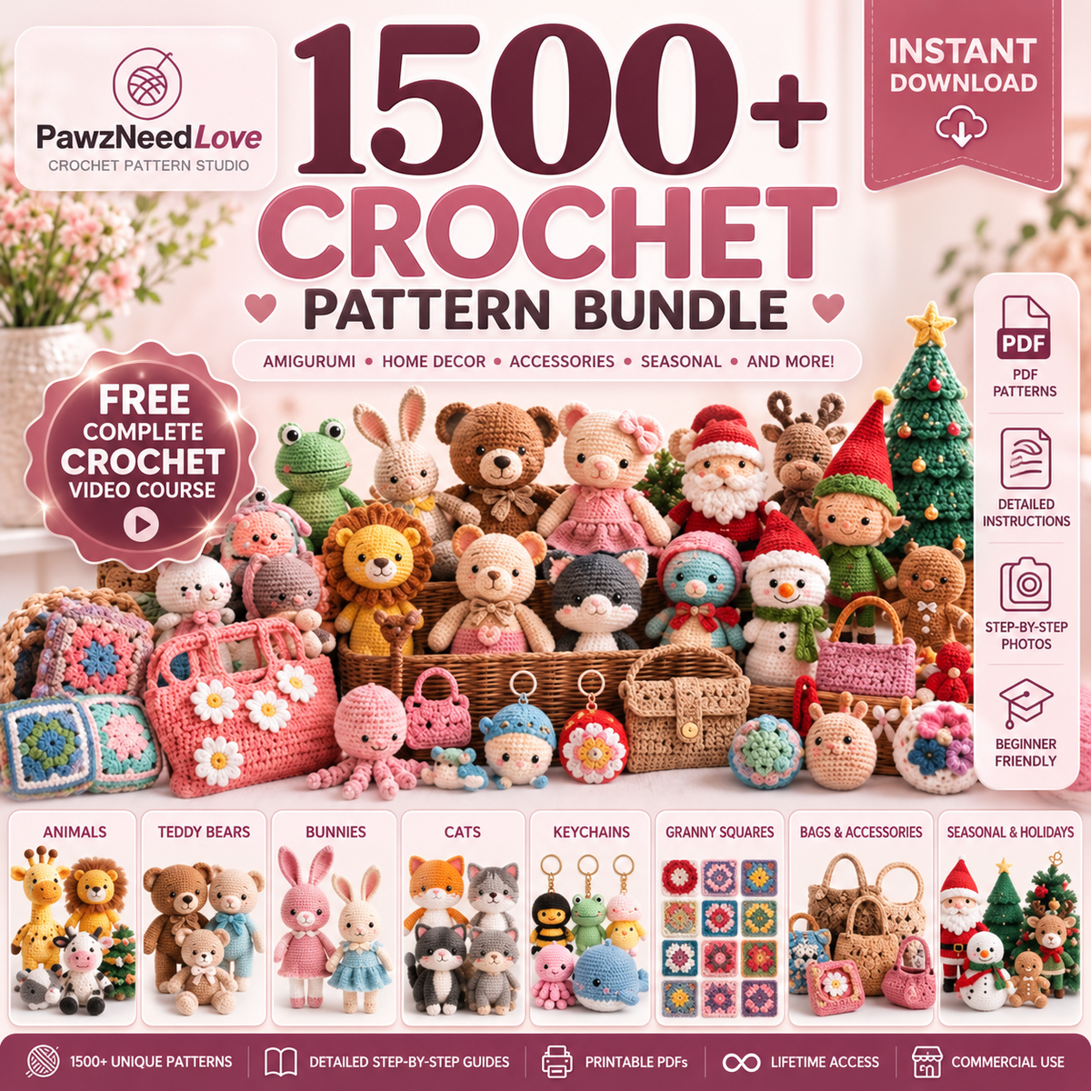 1500+ Crochet Pattern Bundle