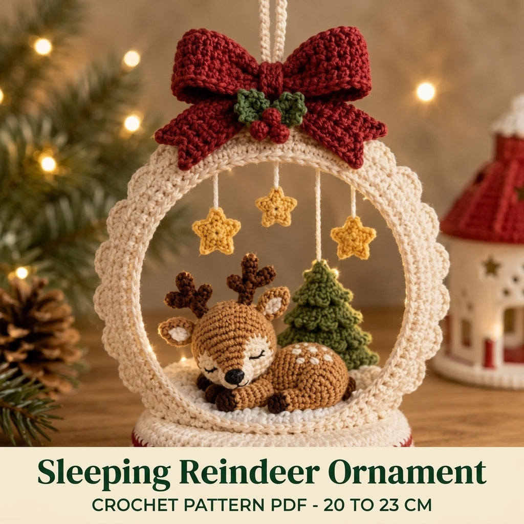 Reindeer Snow Globe Crochet Ornament Pattern — example project 1