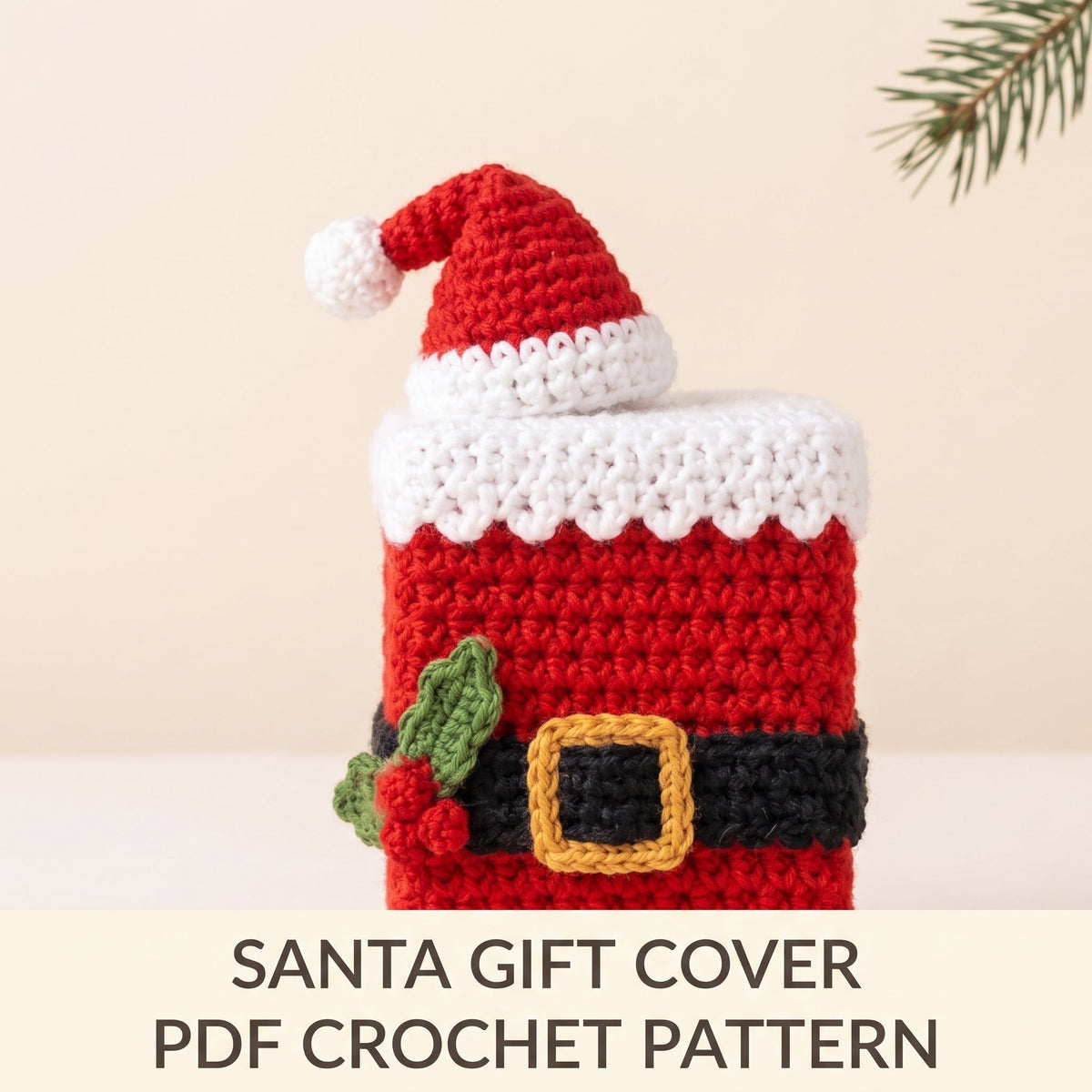 Santa Gift Box Cover Crochet Pattern — example project 1