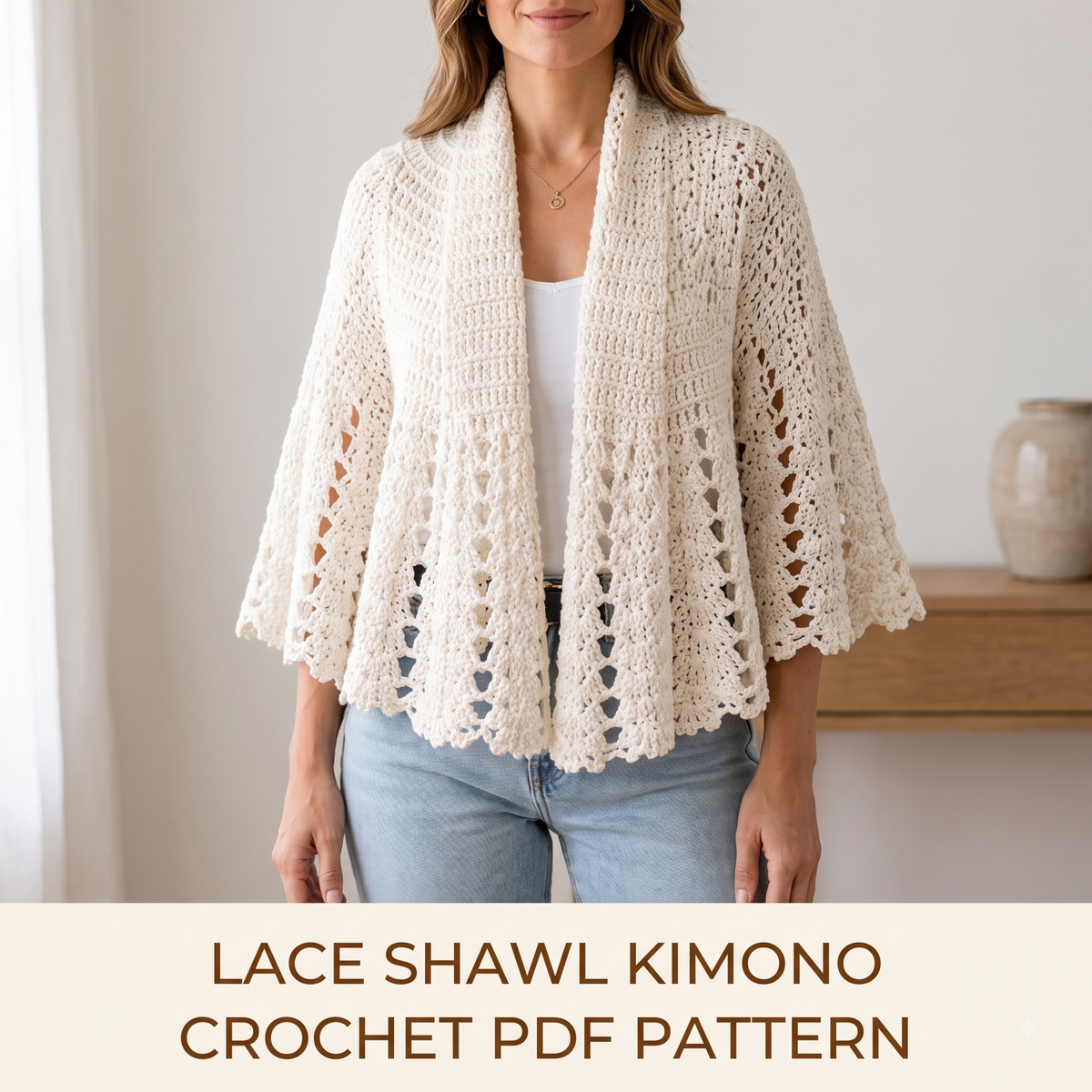 Lace Kimono Shawl Crochet Pattern