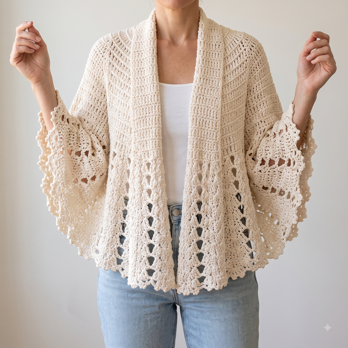 Lace Kimono Shawl Crochet Pattern