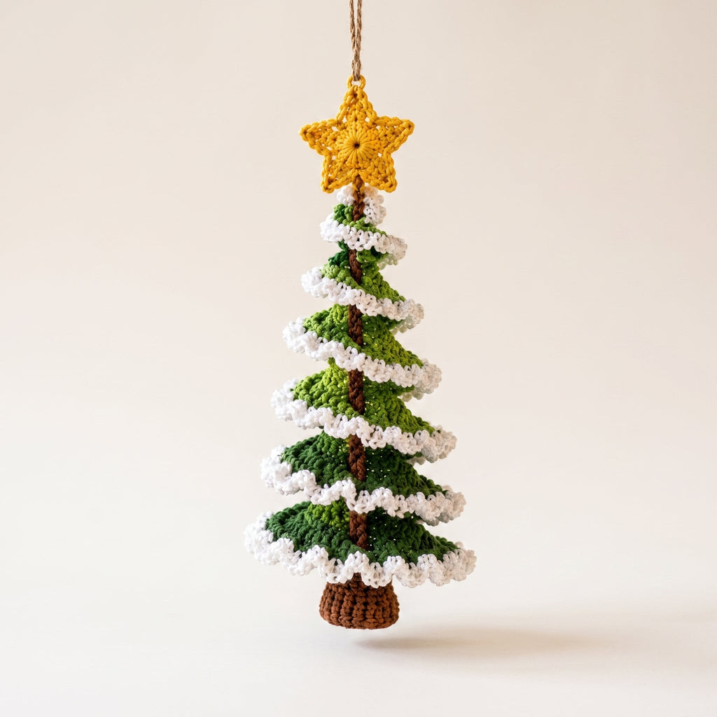 Spiral Christmas Tree Crochet Ornament Pattern — example project 4