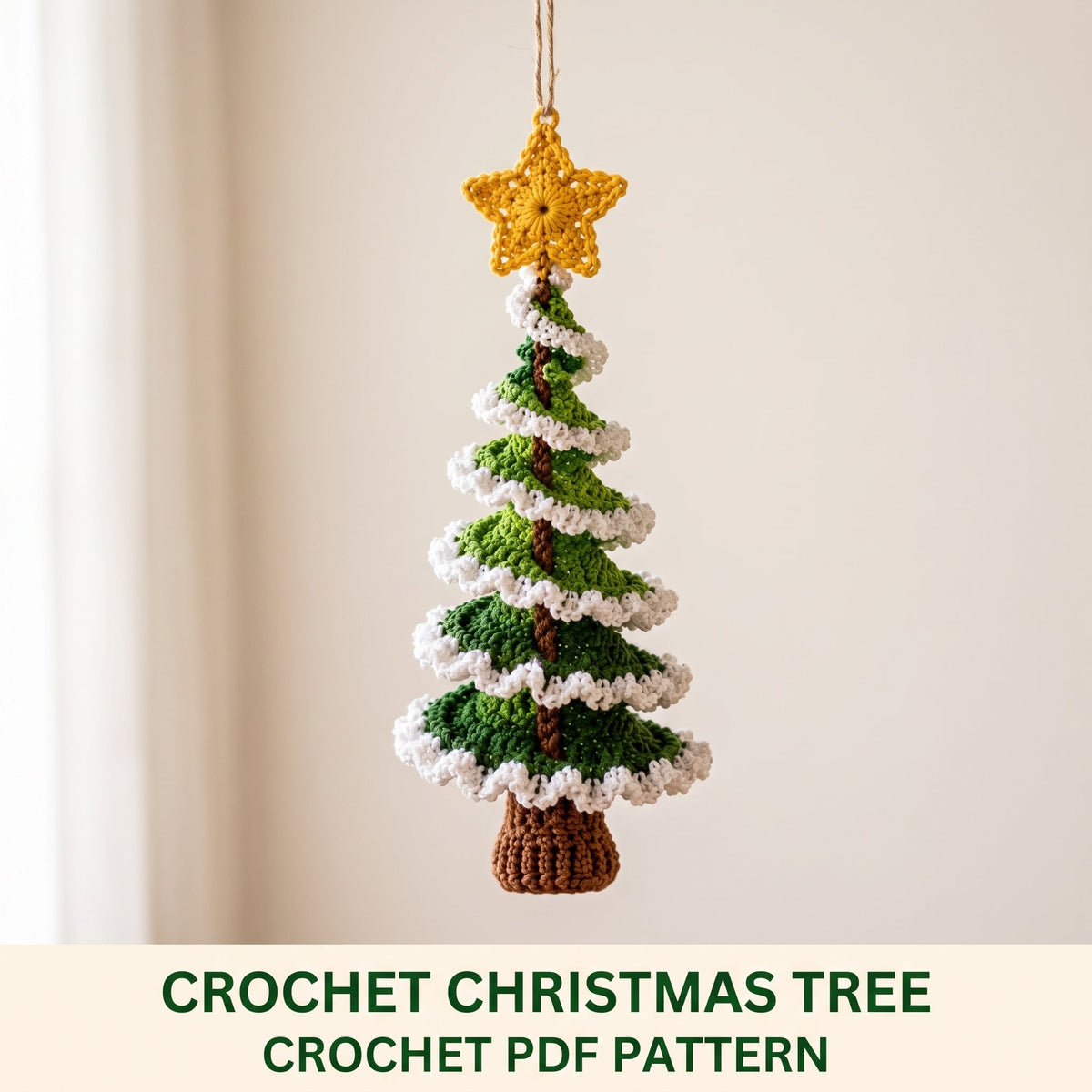 Spiral Christmas Tree Crochet Ornament Pattern — example project 1