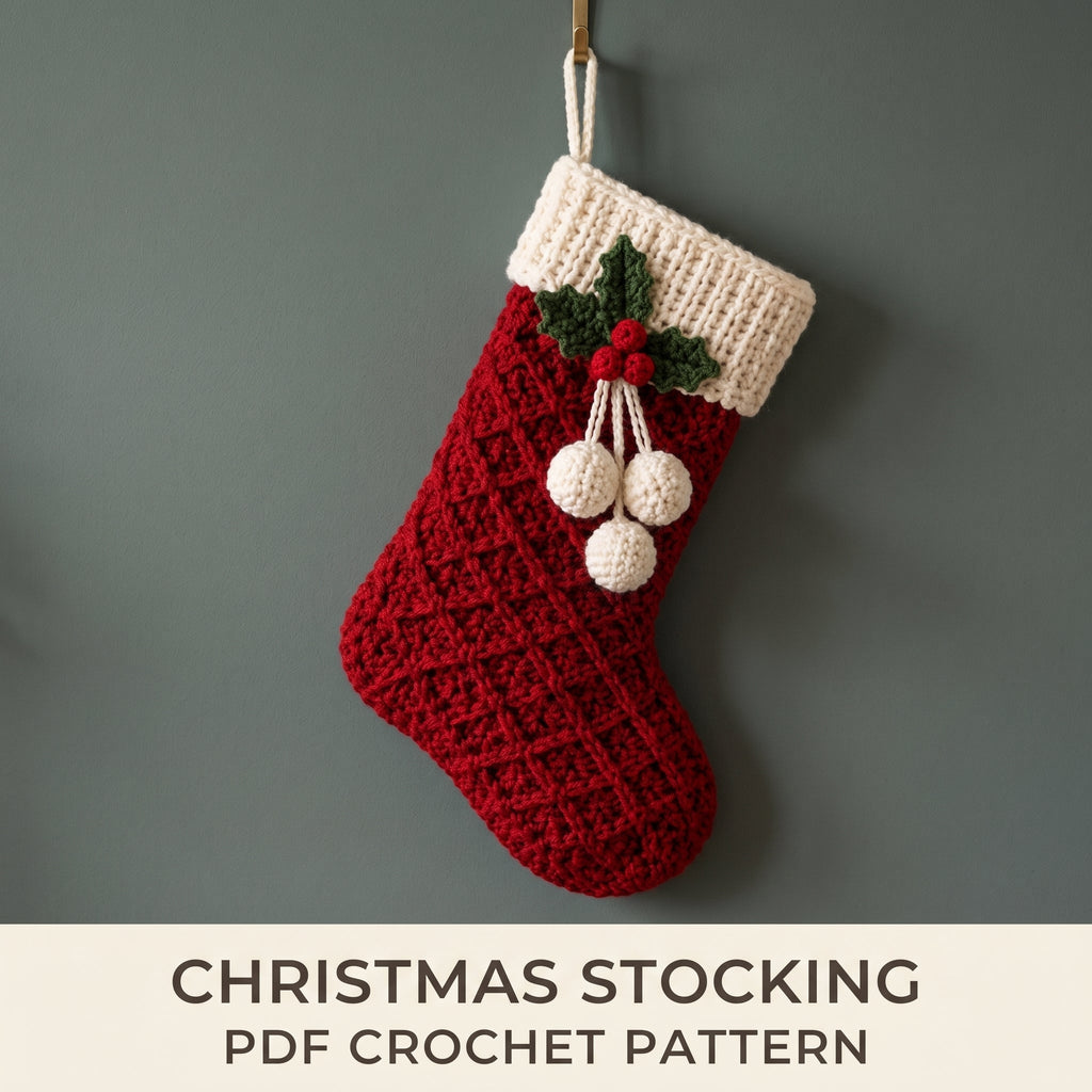Textured Christmas Stocking Crochet Pattern — example project 1