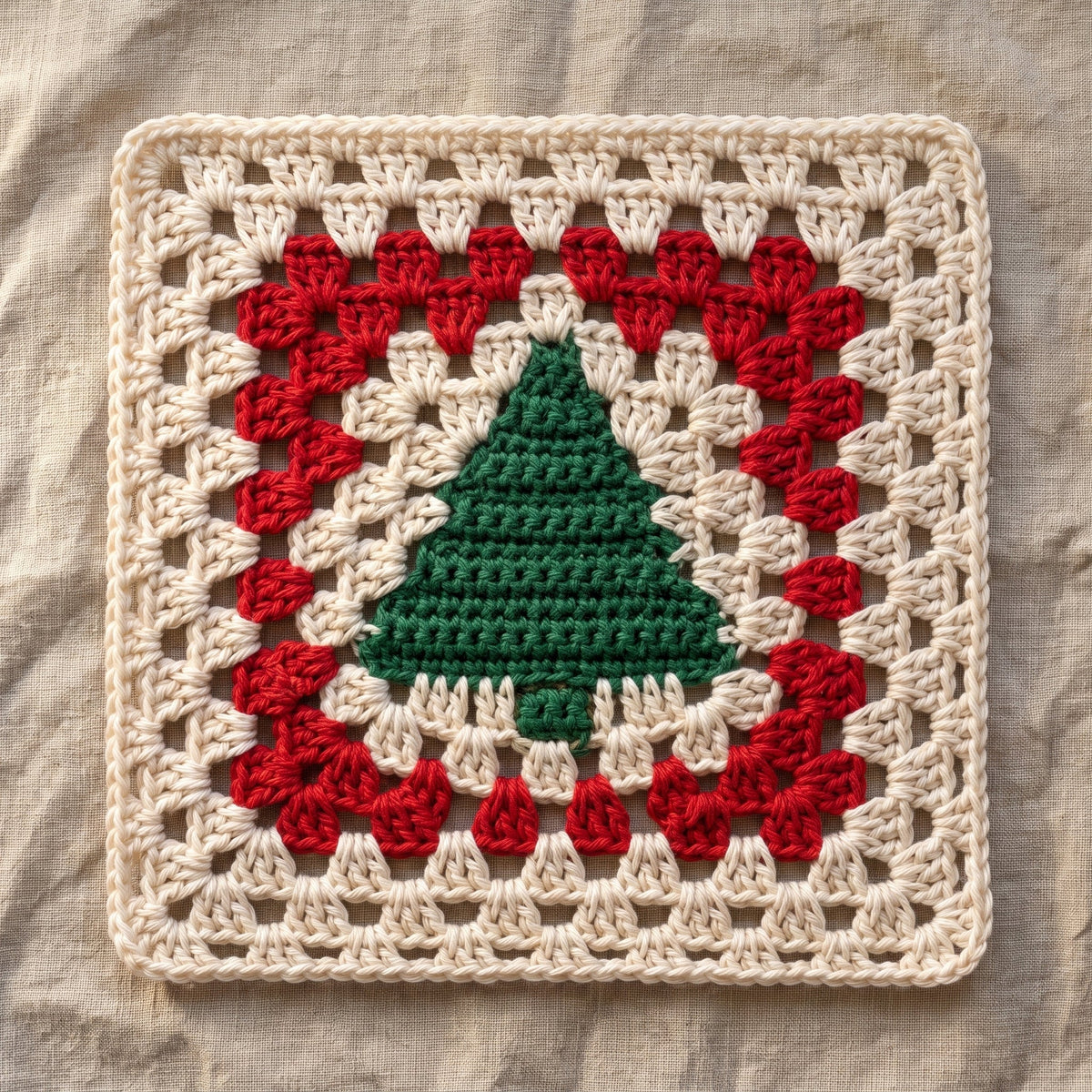 Christmas Tree Granny Square Crochet Pattern — example project 2