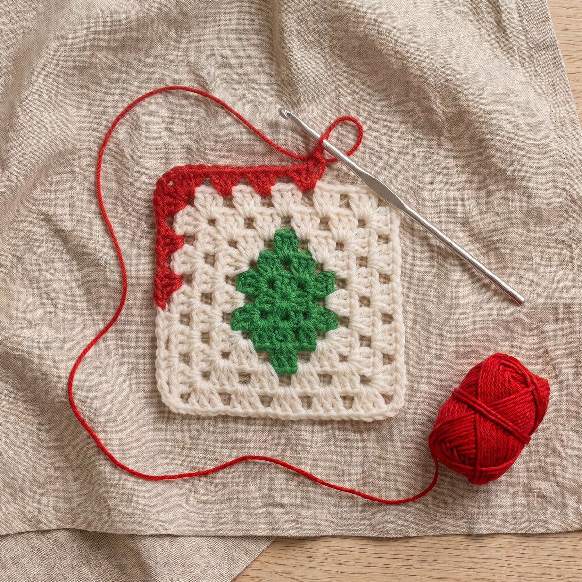 Christmas Tree Granny Square Crochet Pattern — example project 5