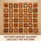 Autumn Flower Granny Square Blanket — image 1