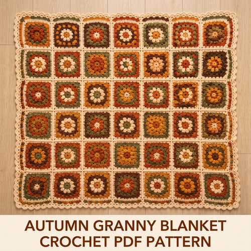 Autumn Flower Granny Square Blanket — image 1