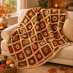 Autumn Flower Granny Square Blanket — image 2
