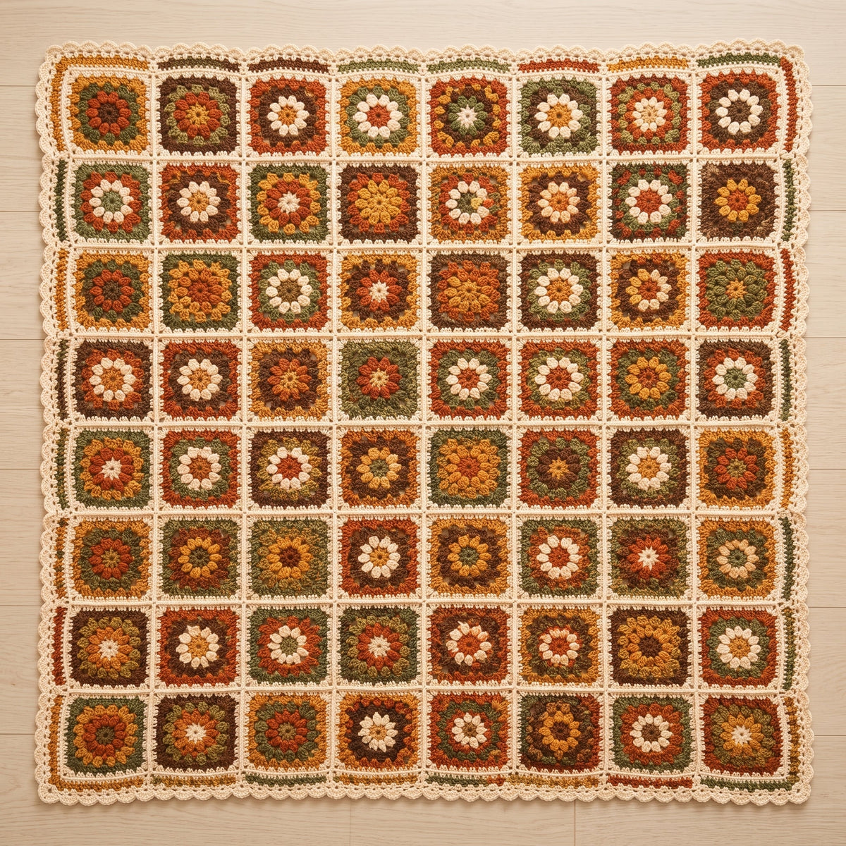 Autumn Flower Granny Square Blanket — image 3