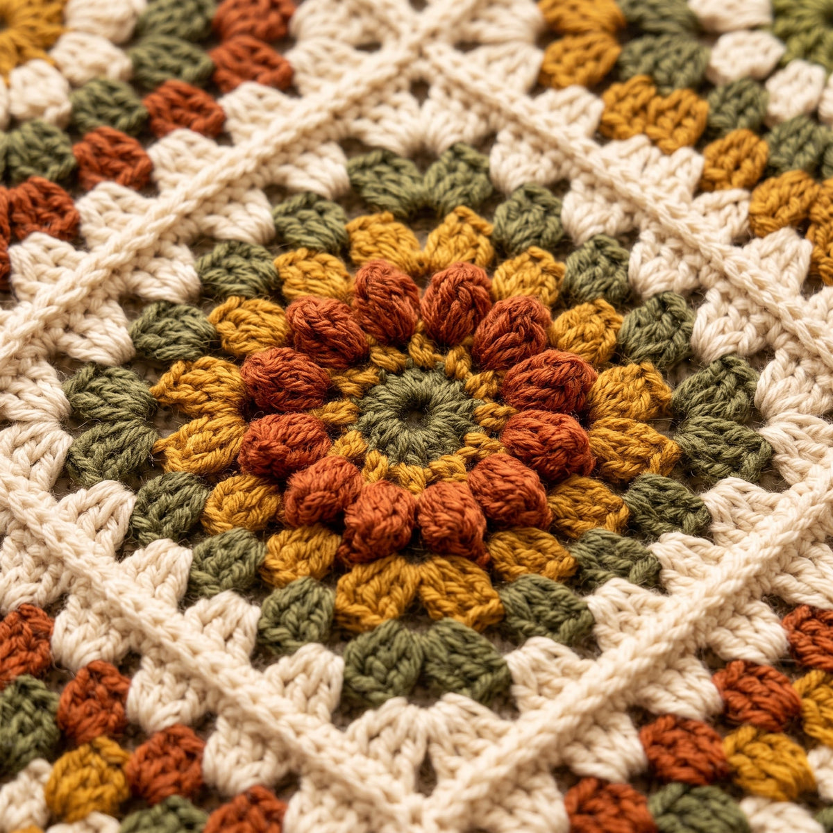 Autumn Flower Granny Square Blanket — image 5