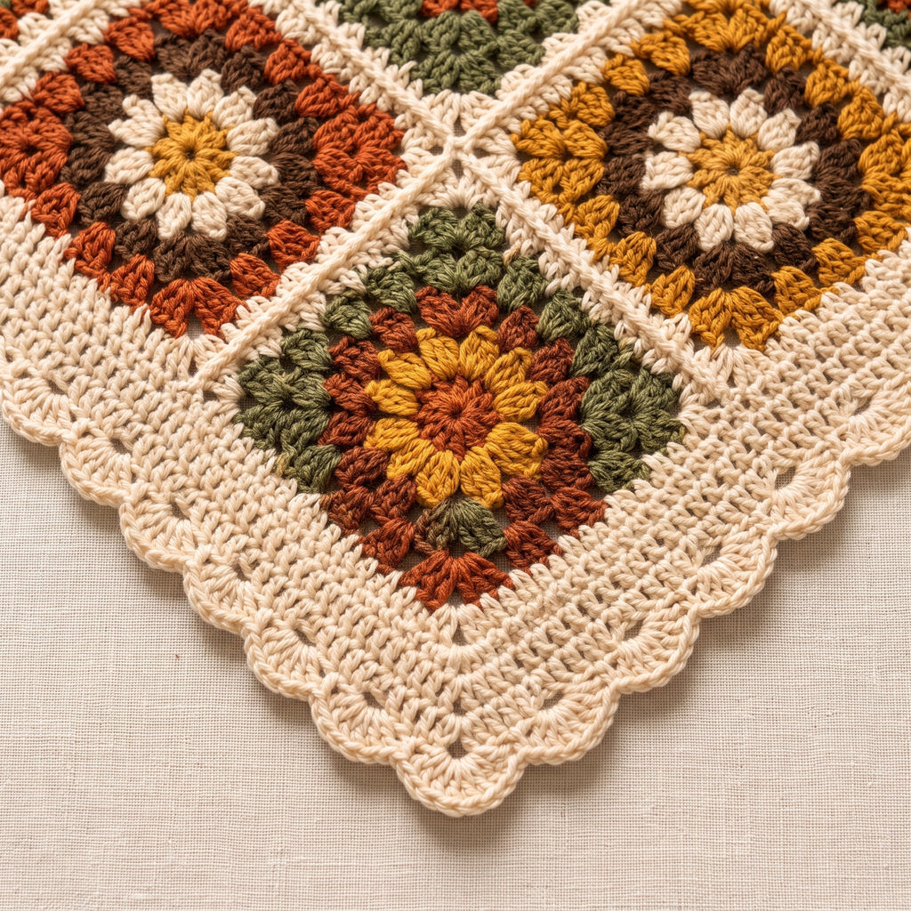Autumn Flower Granny Square Blanket — image 7