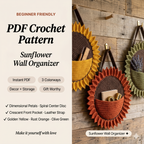 Sunflower Wall Organizer Crochet Pattern — image 1