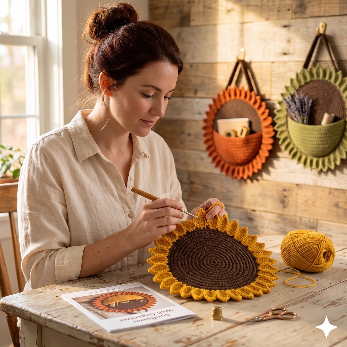 Sunflower Wall Organizer Crochet Pattern — image 4