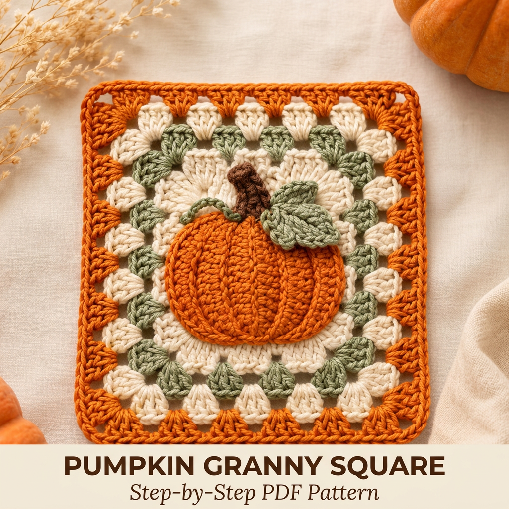 Pumpkin Granny Square Crochet Pattern — image 1
