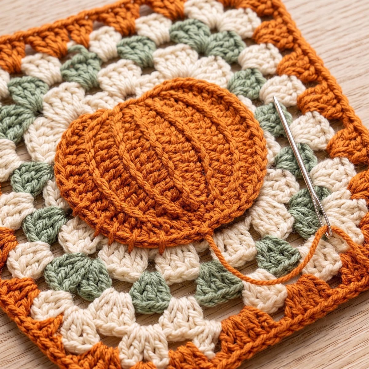 Pumpkin Granny Square Crochet Pattern — image 4