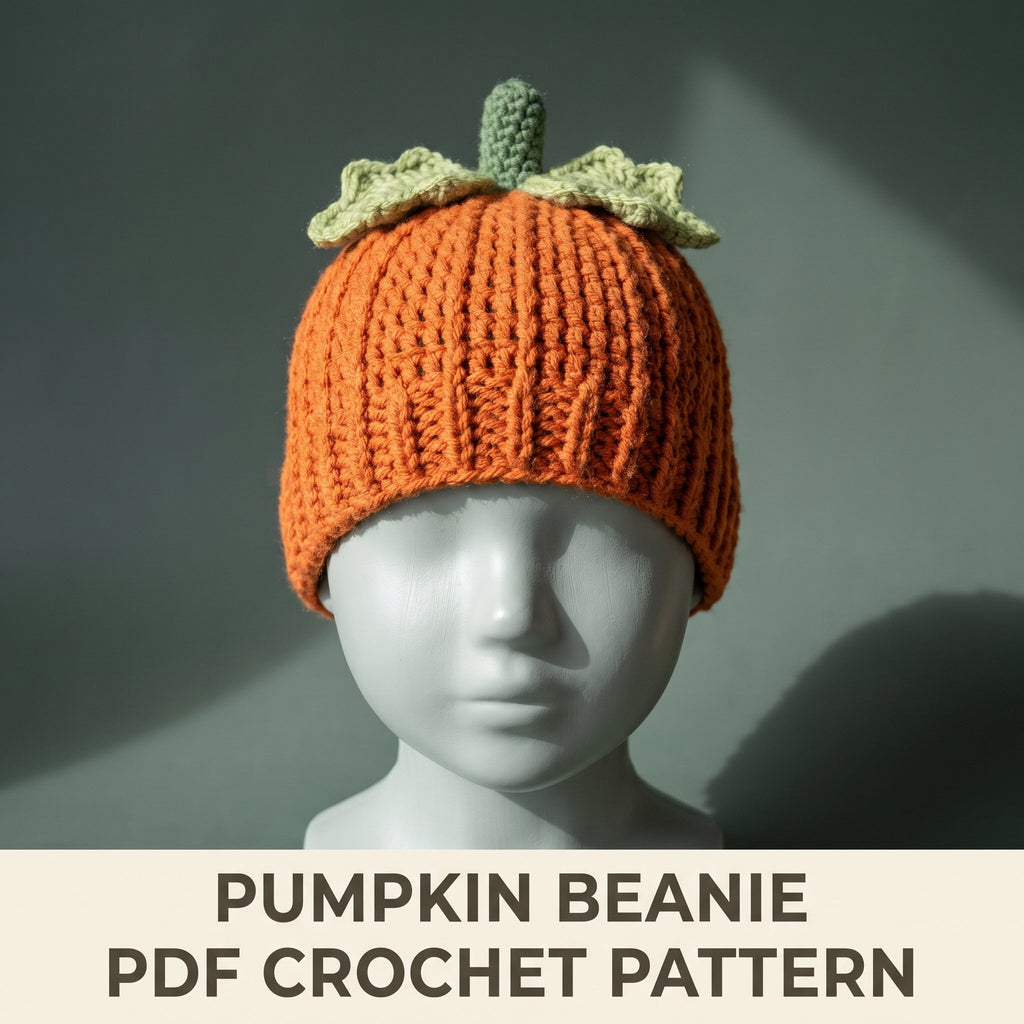 Crochet Pumpkin Hat Pattern 7 Sizes — image 1