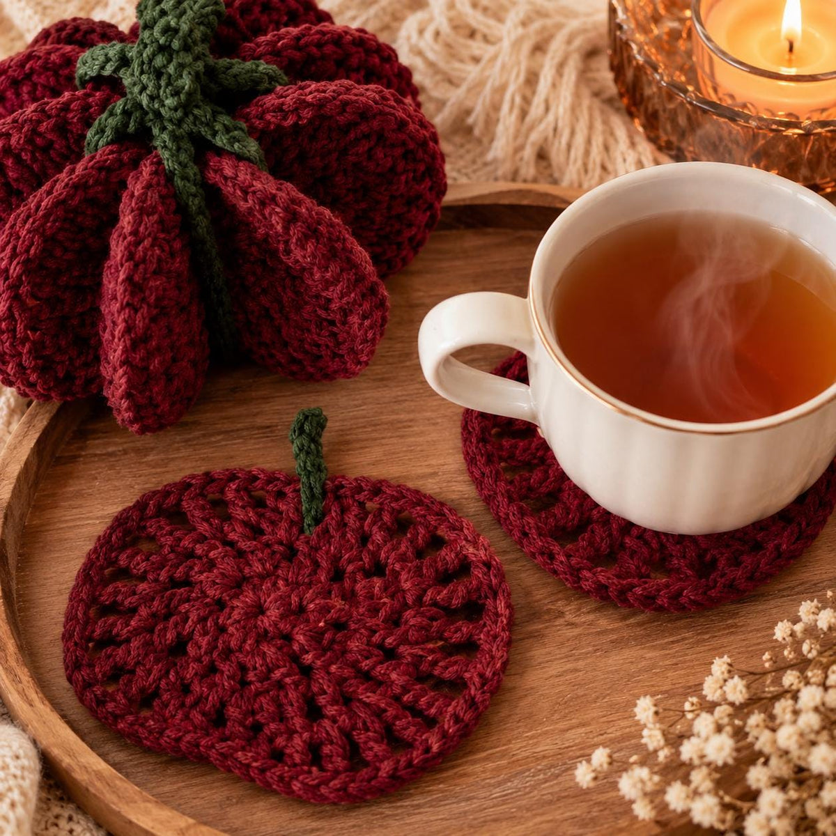 Pumpkin Coaster Set Crochet Pattern — image 5