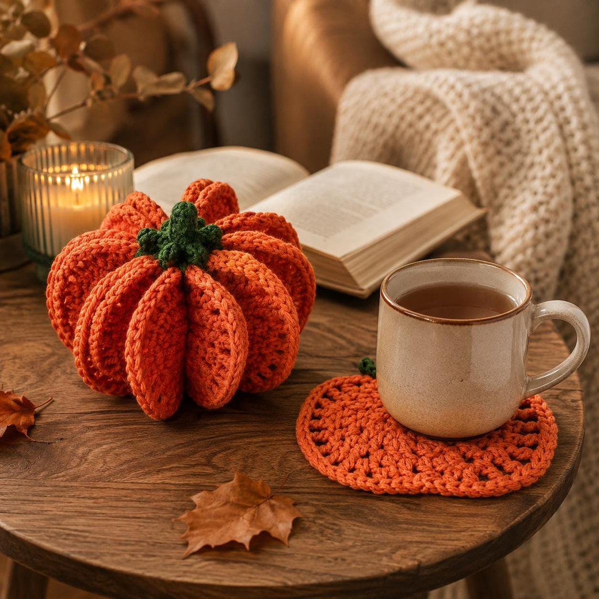 Pumpkin Coaster Set Crochet Pattern — image 6
